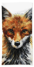 Load image into Gallery viewer, Mrs. Fox Oil Painting with White Background - Beach Towel
